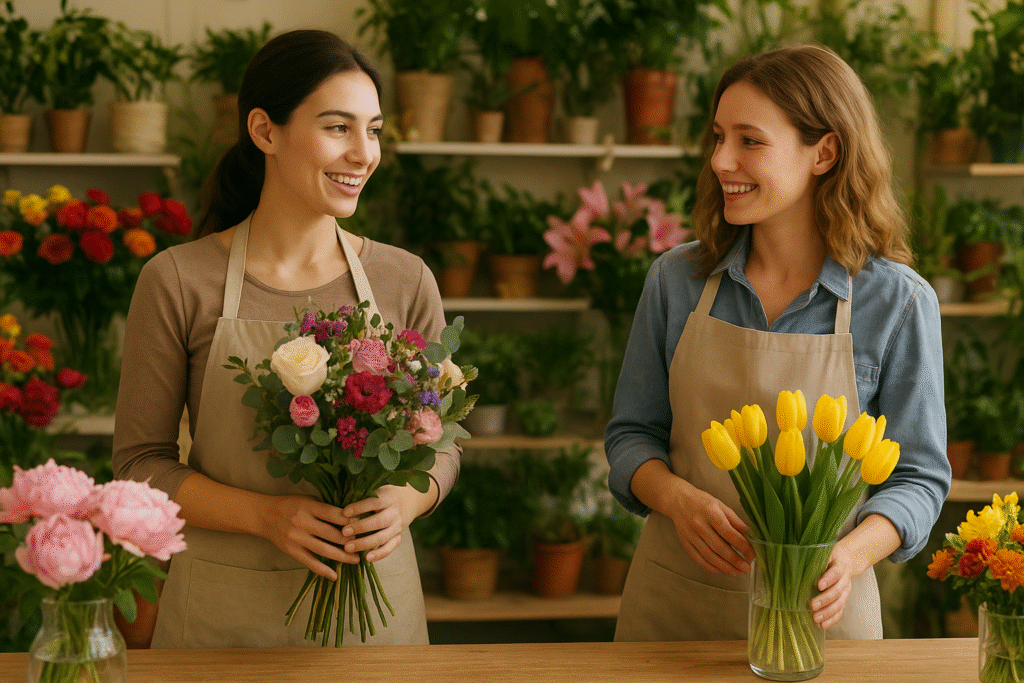 vendeuses de fleurs